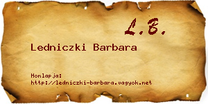 Ledniczki Barbara névjegykártya